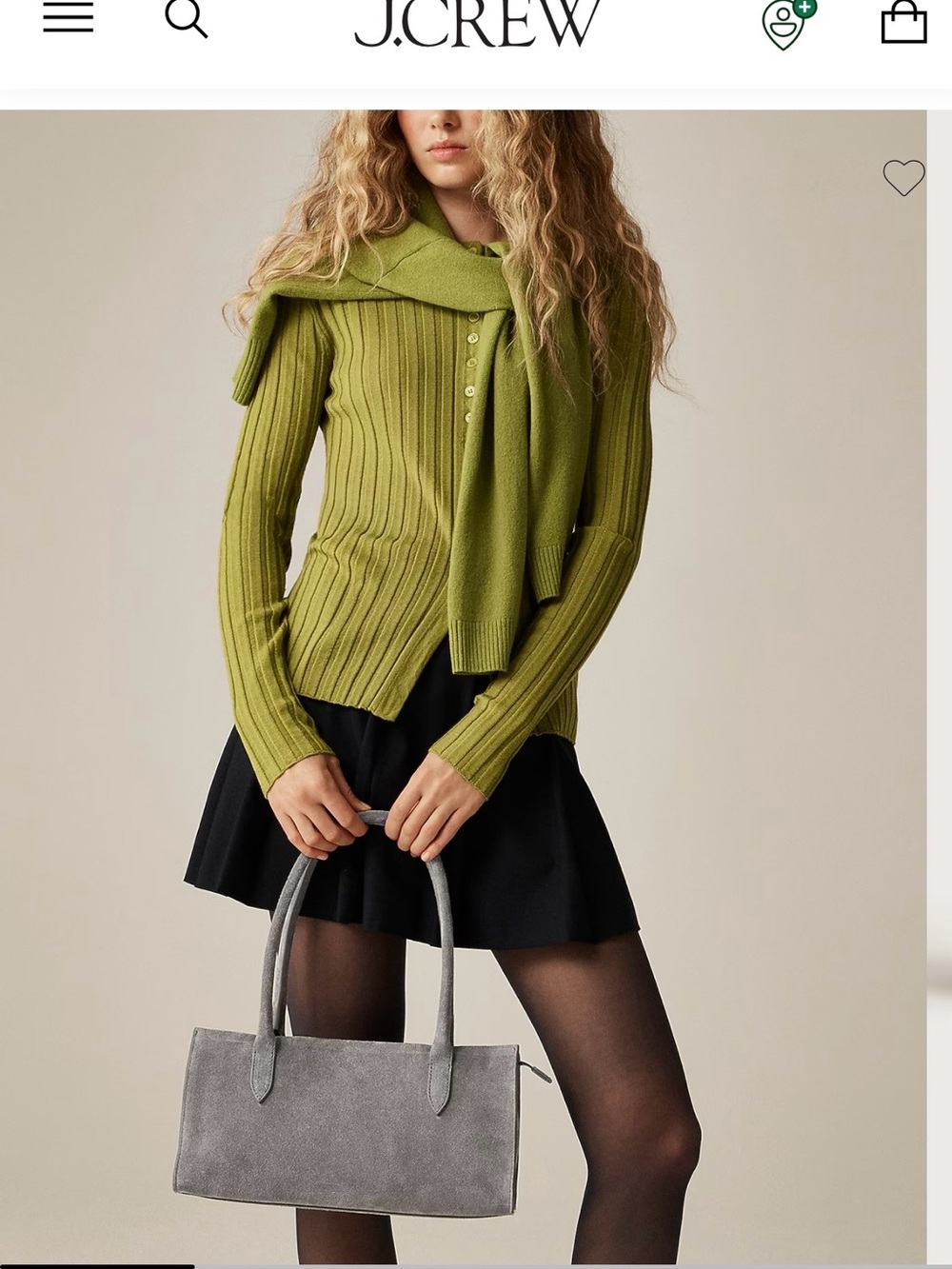 J. Crew Light Gray Suede Shoulder Bag - Picture 4 of 8